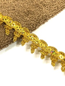 DIY Sewing Gimp <b>Gold</b> Braid <b>Trim</b> 25mm 2.5cm Braided Sequined Lace Trimming Fabric Lace for Scarf Costume Metallic Tatting <b>Trim</b> - Product Image 3