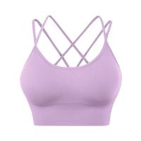 Logo personnalisé soutien-gorge sans couture dos ouvert grande taille Fitness vêtements de yoga à impact élevé soutien-gorge de sport rembourré pour femmes