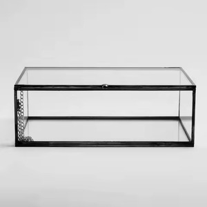 Caja Decorativa Vintage de Latón y Cristal Transparente, Nueva, con Acabado Dorado, Forma Cuadrada, para Decoración del Hogar, Pequeña Caja para Joyas, Caja para Anillos - Product Image 2