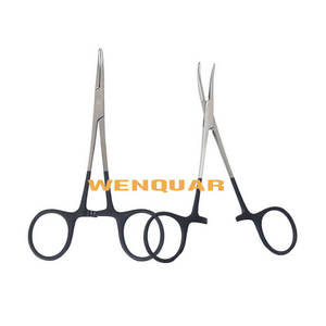 Nuevos fórceps para mosquitos Hemostat Hemostatic Clamp 12cm/15cm Str/Cvd Herramienta quirúrgica Anillo de revestimiento negro Instrumnets - Product Image 1