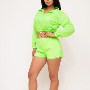 Conjunto de Pantalones Cortos Deportivos para Mujer, con Logotipo Personalizado, Cortavientos, Transpirable, Ropa Urbana de Nailon, Tallas Grandes, Venta al Por Mayor, Primavera 2026 - Product Image 6