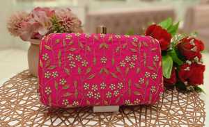 Pochette de mariée brodée de perles et diamants, sac à main, classique, pour travail lourd, boîte avec chaîne, porte-monnaie, - Product Image 6