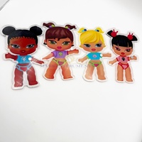 Nouvelle tendance Bratz Girl acrylique Extension de cils tuile papillon carré Design pour cils pince à épiler support haute qualité étiquette personnalisée