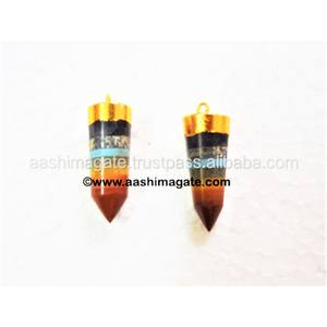 7 Chakra Bound Cute Style Ágata Piedra principal Colgantes galvanizados para niños Joyería de moda - Product Image 2