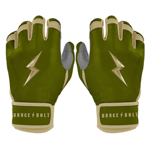 Serie Patriot Guantes de bateo de puño corto Cuero Diseño único Tasa al por mayor Bruce Bolt Guantes de bateo de béisbol - Product Image 1