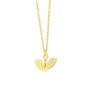 Pendentif en argent sterling 925 avec oiseau aux ailes ouvertes, plaqué or rose, rhodié, avec opale, bijoux en platine - Product Image 2