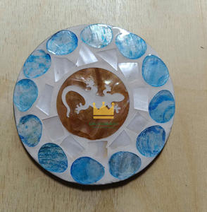 Ensemble de sous-verres en nacre Mosaïque de coquillages fabriquée à la main dans des conceptions Boho de haute qualité au Vietnam - Product Image 6