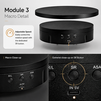 Présentoir Rotatif LED, Support d'Affichage Électrique à 360°, Plateau Tournant Motorisé USB 5V pour Bijoux et Montres