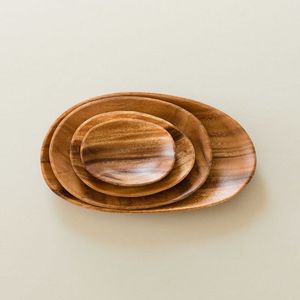 DURABILIDAD Plato de ensalada de madera Bandeja para servir Caja de pino Tema de amor Barco ovalado Dulces Galletas Comida Fruta Decoración del hogar Regalo - Product Image 1