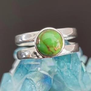 Bague fine en argent sterling 925 faite à la main belle bleu cuivre Turquoise bijoux de créateur classique pour mariage ou fiançailles - Product Image 2