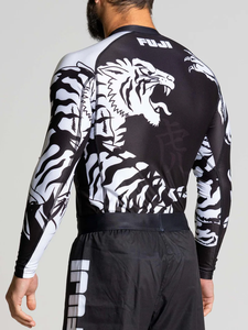Vente en gros de rashguards de qualité supérieure 240GSM unisexes à manches longues BJJ 85% polyester 15% élasthanne respirant ROYAL KIMONO Adultes - Product Image 2