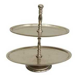 ที่ตั้งเค้กโลหะชุบทองสองชั้นพร้อมที่จับแหวนที่เป็นมิตรกับสิ่งแวดล้อมและเครื่องล้างจานปลอดภัยสำหรับงานแต่งงานและงานวันเกิด - Product Image 6