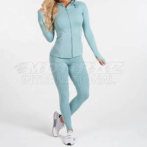 ชุดออกกำลังกายแขนยาวรัดรูปมีฮู้ดสำหรับผู้หญิงชุดออกกำลังกายแห้งเร็ว - Product Image 3