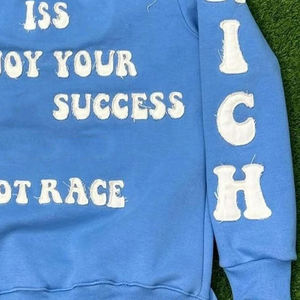 Sweat à capuche personnalisé pour homme brodé en détresse pour l'extérieur coupe ample automne hiver broderie à capuche coupe ample pull à capuche pour homme - Product Image 3