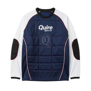 Maillot de gardien de floorball personnalisé à motif quadrillé noir et blanc, manches longues, protection en polyester respirant, design pour hommes et femmes - Product Image 3