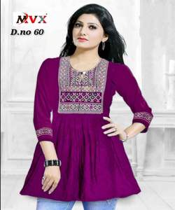Kurtis ชุดเดรสผ้าเรยอนสำหรับผู้หญิงผ้าคอตตอนดีไซน์แฟชั่นล่าสุด - Product Image 2