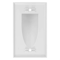 Plaque frontale encastrée simple pour câble multimédia audio/vidéo basse tension, en ABS blanc