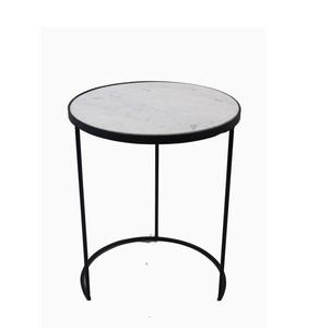 Modern <b>White</b> Luxury Design Round <b>Side</b> <b>Table</b> Handmade Iron and Marble Coffee <b>Table</b> for Living Room Home Decorative Furniture - Product Image 2