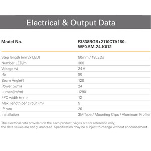 Modelos explosivos Serie de alta densidad RGB Tira de luces LED 5000K 6500K 4000K 3838 LEDS superiores 360 LED/M Jardín de cobre Auto CAD IP65 - Product Image 3