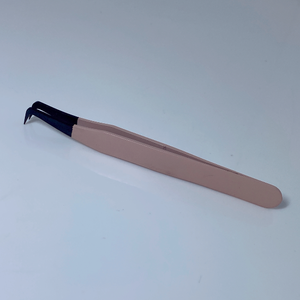 Pincettes de volume en acier inoxydable, couleur chair rose, applicateur d'extension inclinée, applicateur de cils, vente complète personnalisée - Product Image 2