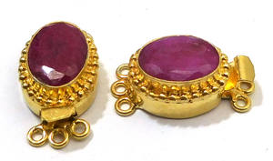 ตะขอกล่องรูปไข่ทับทิมอัญมณี18K ชุบทอง1-3สาระการทำจิวเวลรี่26X15X10MM การค้นพบส่วนประกอบ B693รูปแบบ - Product Image 3