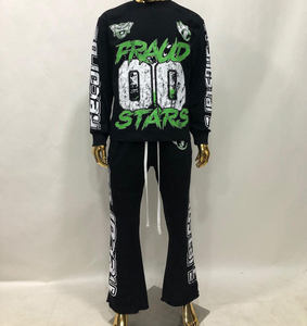 Zip Front Hooded Cropped 100 Polyester Fabric Side Splicing Webbing <b>Men</b> Sportswear Set Tracksuit 4xl Tracksuit - Product Image 2