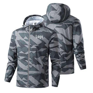 แจ็กเก็ตมีฮู้ดกันลมสำหรับผู้ชายปรับแต่งซิปได้กันน้ำระบายอากาศได้ดี - Product Image 1