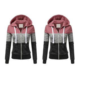 Sweat à capuche zippé en polaire respirant et à séchage rapide pour femme, de bonne qualité, prix abordable, vêtement d'hiver décontracté, fabrication OEM sur mesure - Product Image 5