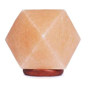 Lampe de sel de l'Himalaya avec boules de massage, base en bois moderne, rose naturel, qualité supérieure, lampe de sel authentique en provenance du Pakistan - Product Image 1