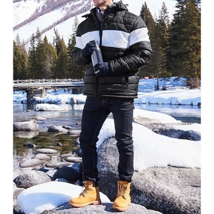 Manteau d'hiver isolé à fermeture éclair complète Veste matelassée coupe-vent chaude pour hommes Blouson bombardier d'extérieur - Product Image 3