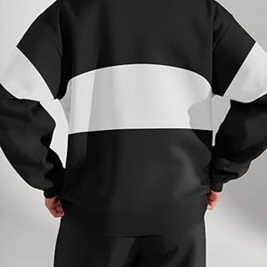 Conjuntos de salón de tejido transpirable de algodón 100% de lana de dos piezas de gran tamaño para hombre, ropa de abrigo suelta - Product Image 3