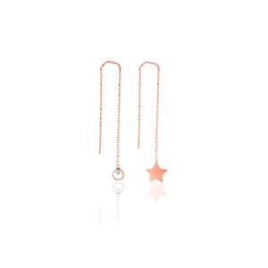 Azuris 925 Sterling Silver Long <b>Dangle</b> Combination <b>Earrings</b> TR Place of Origin - Product Image 1