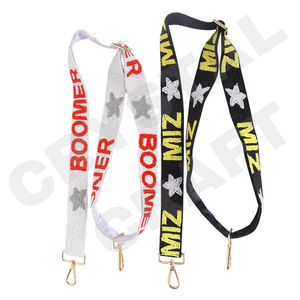 STL Étoile personnalisée 'Hook Em Horns' Sangles de sac de perles de rocaille en or blanc Accessoire à la mode Sangle de sac à main perlée - Product Image 5