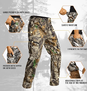 Hunting <b>Clothes</b> <b>for</b> <b>Men</b>, Safety Strap Compatible Hunting Jacket Pant Fleece Lining Quiet <b>Warm</b> Water Resistant - Product Image 3