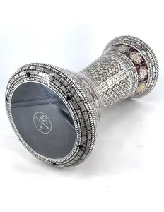 Gawharet El Fan 23cm Sombaty Darbuka Doumbek - Tambour Arabesque Blanc Nacre Bourgogne - Product Image 4