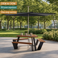 Parasol personnalisé avec impression de logo, ensemble de parasols pour café, terrasse extérieure, table en teck, usage commercial, hôtel, parasol de patio de 3 m