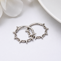 Anneau de septum articulé en titane ASTM F136 pour enfants, avec pointe, pour piercing de nez, segment, daith, cartilage, bijoux de piercing corporel OEM