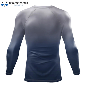 Rashguard de sublimation MMA à manches longues en polyester/spandex, séchage rapide, respirant, pour fitness et course à pied, col rond, pour hommes, Raccoon Sports - Product Image 2