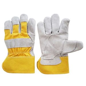 Guantes de mano de cuero baratos divididos de vaca corta para trabajos de construcción Guantes de trabajo de alta calidad - Product Image 4