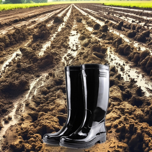 SSBO Grosir noir PVC Premium bottes hautes pour le jardinage et l'agriculture printemps saison imperméable anti-dérapant Durable multifonctionnel - Product Image 4