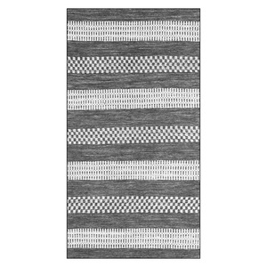 RUGS DEPOT LXDP-0950 Wholesale Grey Silver Modern Vintage Digital Printed Machine Washable Chenille Area Rug Non <b>Slip</b> - Product Image 1