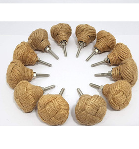 12 Jute Rope <b>Shelves</b> <b>Drawer</b> Knobs Furniture Door Knob Cabinet Knob Closet or <b>Drawer</b> Round Shape Zinc Die Casting - Product Image 6