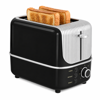 Nouveau design, grille-pain électrique automatique 2 fentes avec fonctions dégivrage, réchauffage et annulation, compact, pour hôtels et foyers