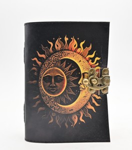 Acheter Journal intime en cuir avec laiton antique C-Lock Deckle Bord Papier Cuir Imprimé Journal intime - Product Image 3