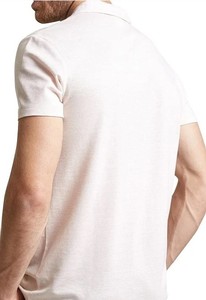 เสื้อยืดลำลองสำหรับผู้ชายคลาสสิกผ้าฝ้ายสีชมพูอ่อนผ้าถักผ้าย้อมสีพื้นแห้งเร็วแขนสั้น - Product Image 2