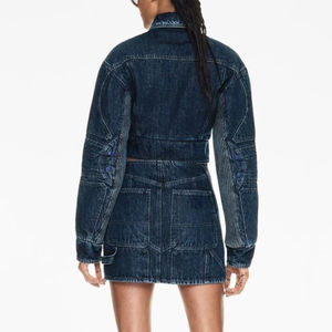 แจ็กเก็ตผ้ายีนส์แขนยาวสำหรับผู้หญิงแจ็กเก็ตผ้ายีนส์แฟชั่นลำลอง Y2K สไตล์ฤดูหนาวผ้าฝ้าย - Product Image 6