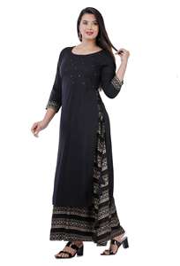 Newest Muslim Women's Traditional <b>Silk</b> Kurta <b>Maxi</b> <b>Dress</b> Knee-Length Stretchable & Quick Dry - Product Image 4