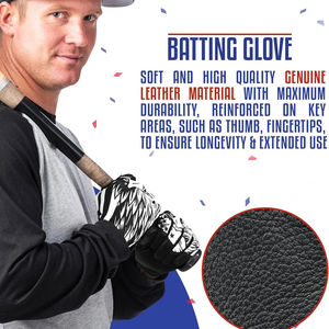 Guantes de bateo de béisbol de cuero de ajuste avanzado con protección de Palma reforzada de máxima flexibilidad Diseño duradero y ligero - Product Image 6