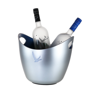 Seau à glace à double paroi pour 4 bouteilles de champagne, transparent avec lumières LED pour clubs et KTV, marque privée, OEM personnalisé - Product Image 1
