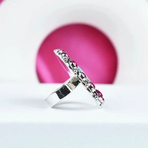 Bague en grappe réglable en argent sterling et multi-pierres faite à la main Southwest - Product Image 3
